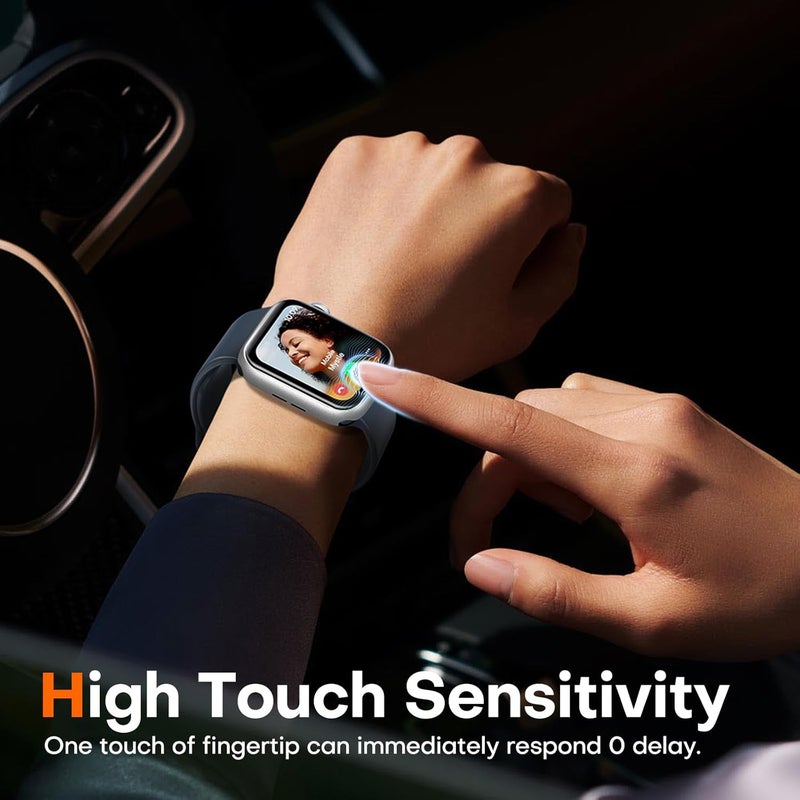 LK [8 pack] LϟK Designed for Apple Watch Series 9/8/7 Screen Protector 45mm- [Anti-Scratch+Self-Healing+Ultra-Thin+ 0 Bubble] HD TPU Flexible Film for iWatch S9 45mm 2023 - Image 3